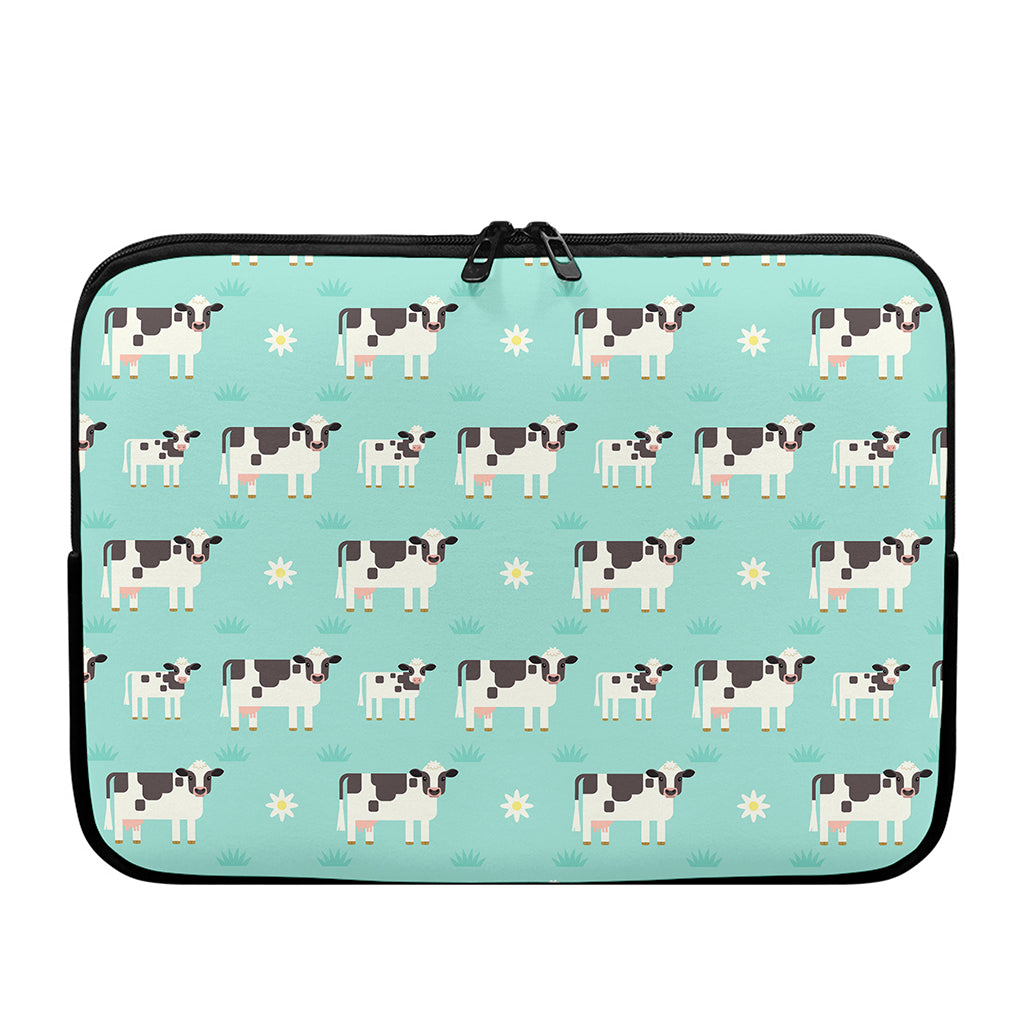Cute Cow And Baby Cow Pattern Print Laptop Sleeve