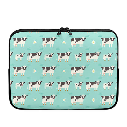 Cute Cow And Baby Cow Pattern Print Laptop Sleeve