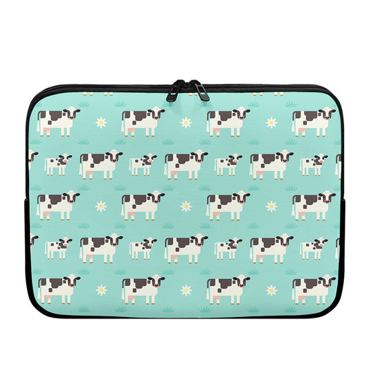 Cute Cow And Baby Cow Pattern Print Laptop Sleeve