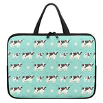 Cute Cow And Baby Cow Pattern Print Laptop Sleeve With Handle