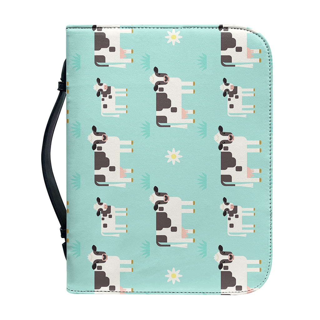 Cute Cow And Baby Cow Pattern Print Leather Bible Cover