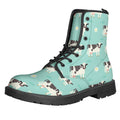 Cute Cow And Baby Cow Pattern Print Lace-Up Boots