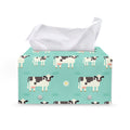Cute Cow And Baby Cow Pattern Print Leather Tissue Box Cover
