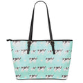 Cute Cow And Baby Cow Pattern Print Leather Tote Bag With Zipper