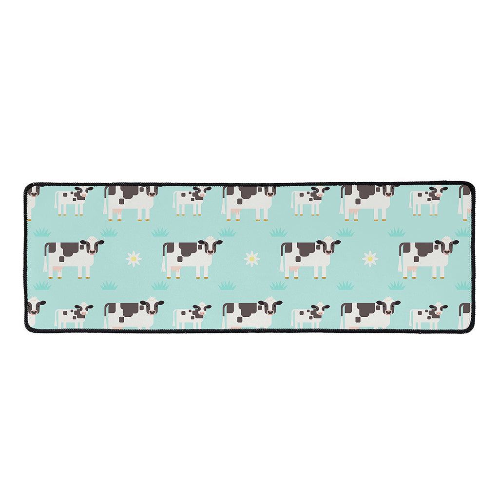 Cute Cow And Baby Cow Pattern Print Long Kitchen Mat