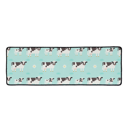 Cute Cow And Baby Cow Pattern Print Long Kitchen Mat