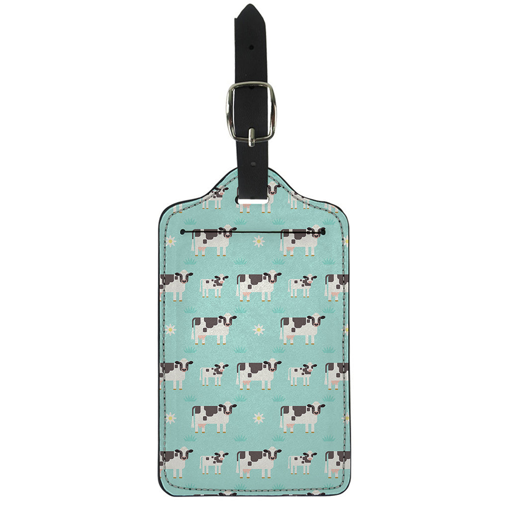 Cute Cow And Baby Cow Pattern Print Luggage Tag