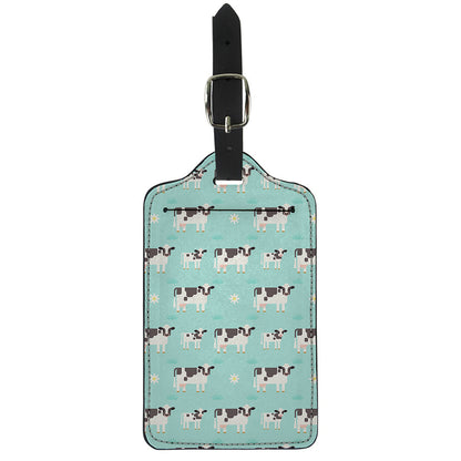 Cute Cow And Baby Cow Pattern Print Luggage Tag