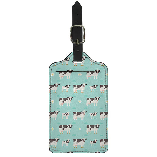 Cute Cow And Baby Cow Pattern Print Luggage Tag
