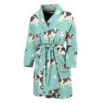 Cute Cow And Baby Cow Pattern Print Men's Bathrobe