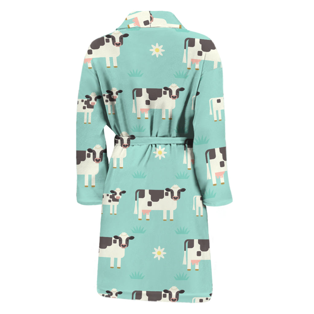 Cute Cow And Baby Cow Pattern Print Men's Bathrobe