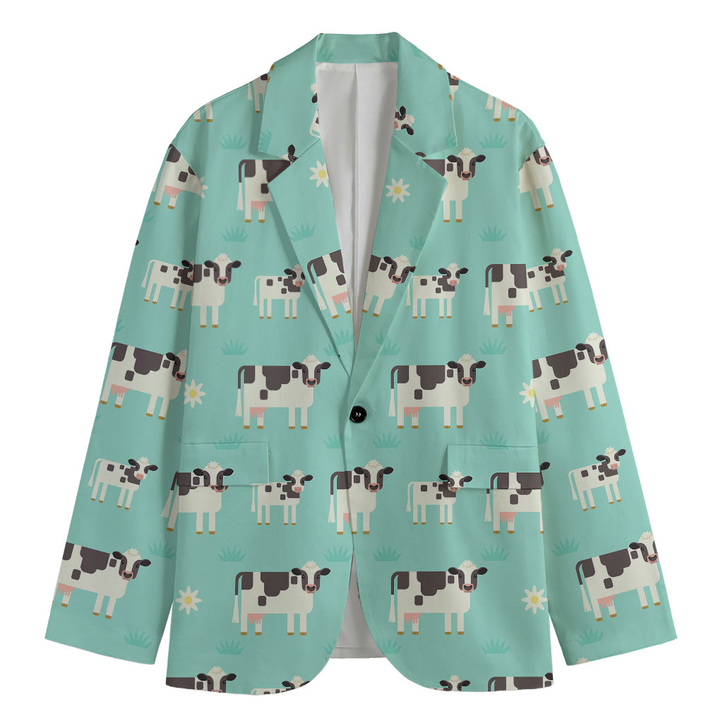 Cute Cow And Baby Cow Pattern Print Men's Blazer