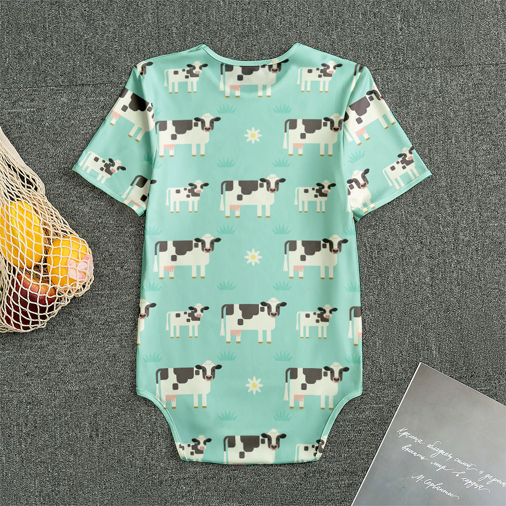 Cute Cow And Baby Cow Pattern Print Men's Bodysuit