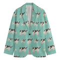 Cute Cow And Baby Cow Pattern Print Men's Cotton Blazer