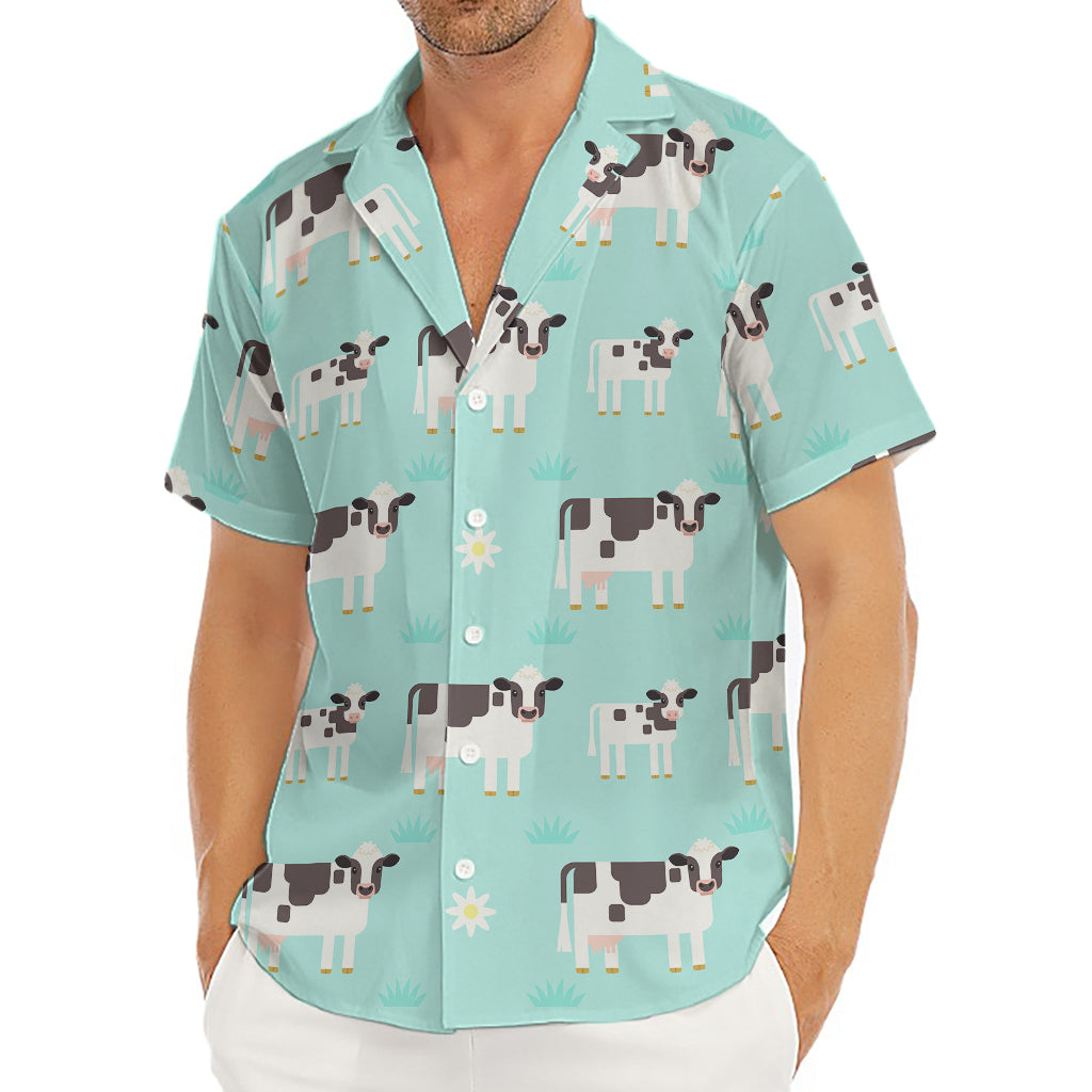 Cute Cow And Baby Cow Pattern Print Men's Deep V-Neck Shirt