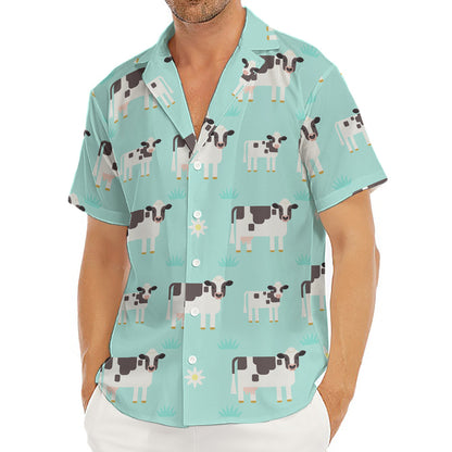 Cute Cow And Baby Cow Pattern Print Men's Deep V-Neck Shirt