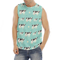Cute Cow And Baby Cow Pattern Print Men's Fitness Tank Top