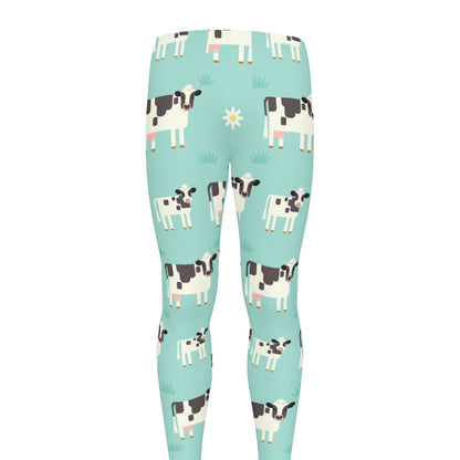 Cute Cow And Baby Cow Pattern Print Men's leggings