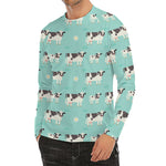 Cute Cow And Baby Cow Pattern Print Men's Long Sleeve Rash Guard