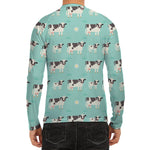 Cute Cow And Baby Cow Pattern Print Men's Long Sleeve Rash Guard