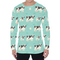 Cute Cow And Baby Cow Pattern Print Men's Long Sleeve T-Shirt