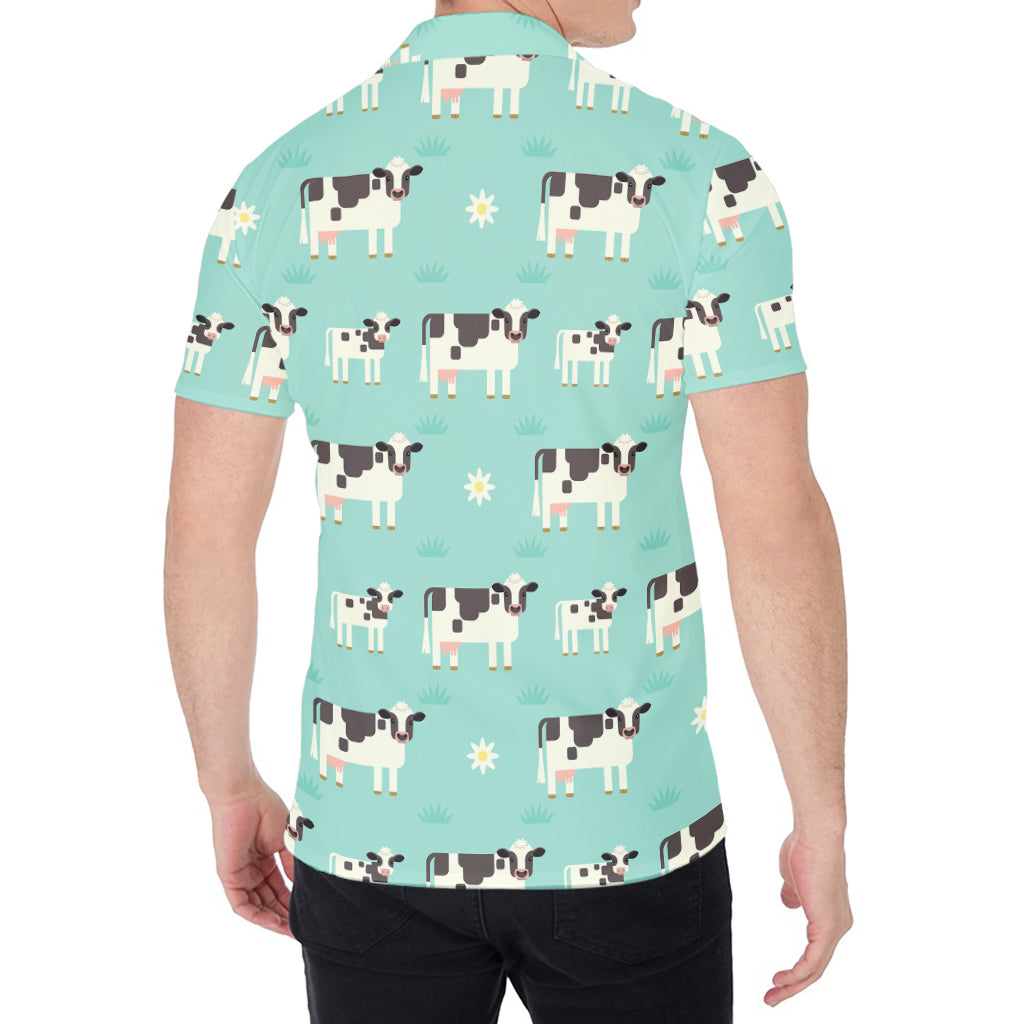Cute Cow And Baby Cow Pattern Print Men's Shirt