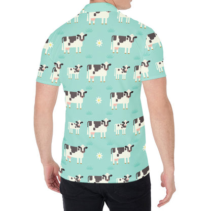 Cute Cow And Baby Cow Pattern Print Men's Shirt