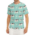 Cute Cow And Baby Cow Pattern Print Men's Short Sleeve Rash Guard