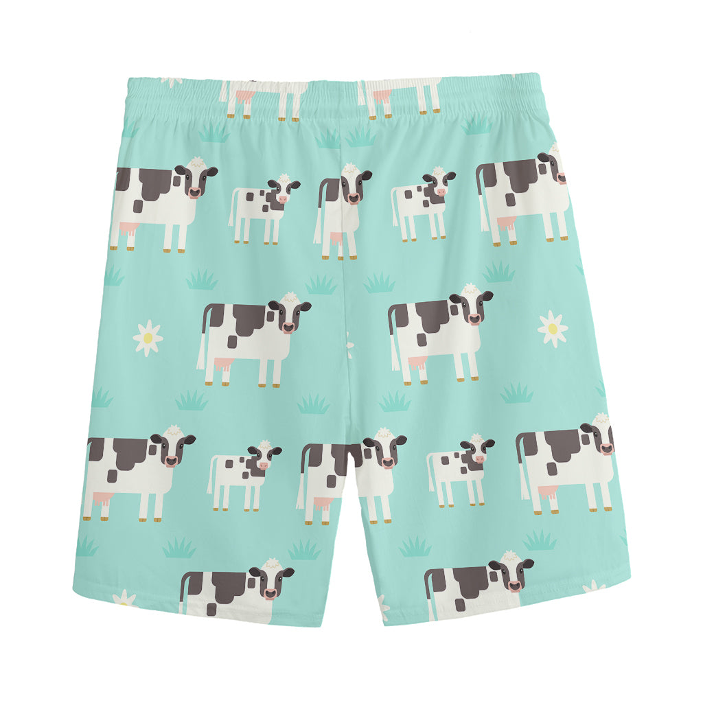 Cute Cow And Baby Cow Pattern Print Men's Sports Shorts