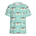 Cute Cow And Baby Cow Pattern Print Men's Athletic T-Shirt