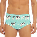 Cute Cow And Baby Cow Pattern Print Men's Triangle Swim Briefs