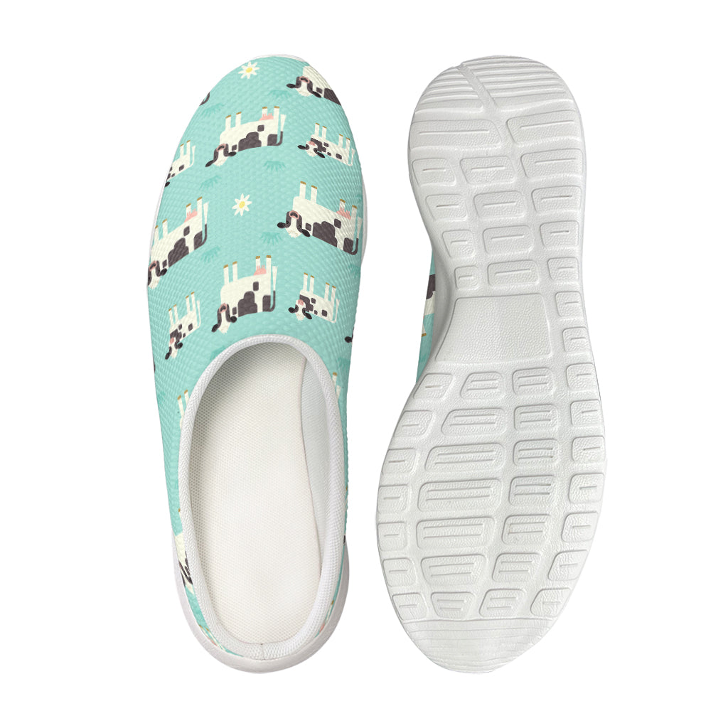 Cute Cow And Baby Cow Pattern Print Mesh Casual Shoes
