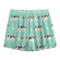 Cute Cow And Baby Cow Pattern Print Mesh Shorts