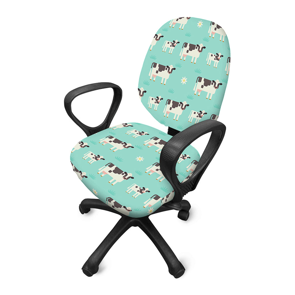 Cute Cow And Baby Cow Pattern Print Office Chair Cover