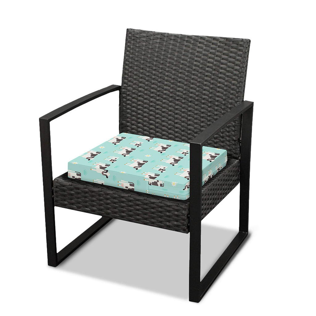 Cute Cow And Baby Cow Pattern Print Outdoor Seat Cushion Cover
