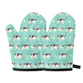 Cute Cow And Baby Cow Pattern Print Oven Mitts