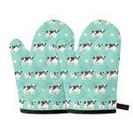 Cute Cow And Baby Cow Pattern Print Oven Mitts