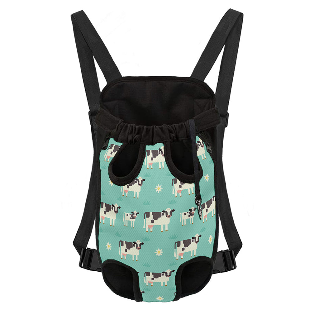 Cute Cow And Baby Cow Pattern Print Pet Carrier Backpack