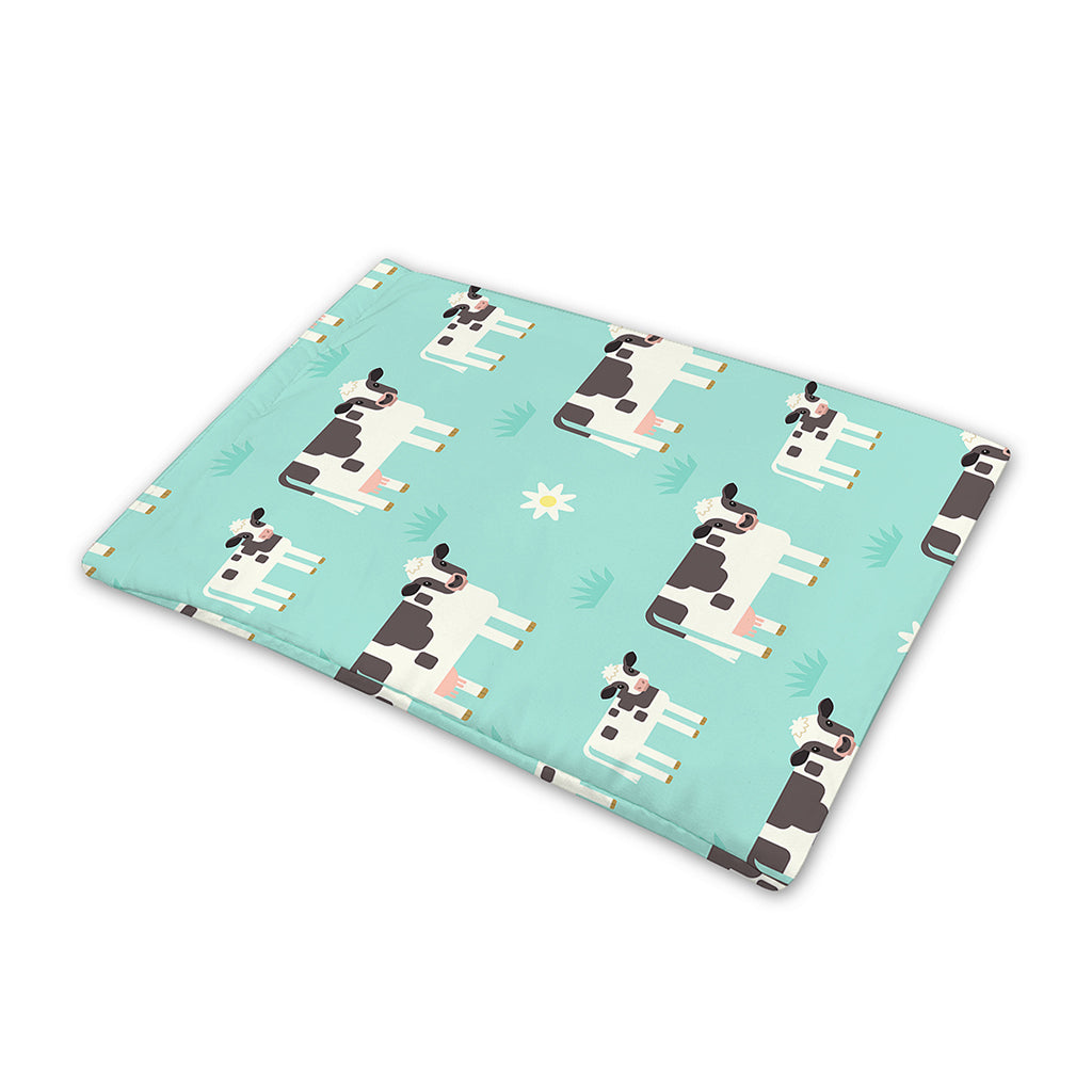 Cute Cow And Baby Cow Pattern Print Pet Cooling Mat Cover
