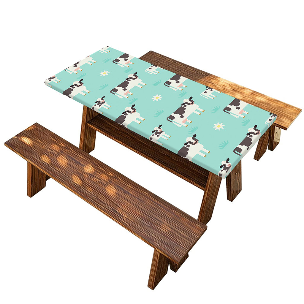 Cute Cow And Baby Cow Pattern Print Picnic Table Cover