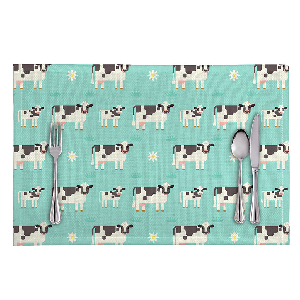 Cute Cow And Baby Cow Pattern Print Placemat