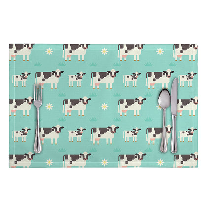 Cute Cow And Baby Cow Pattern Print Placemat