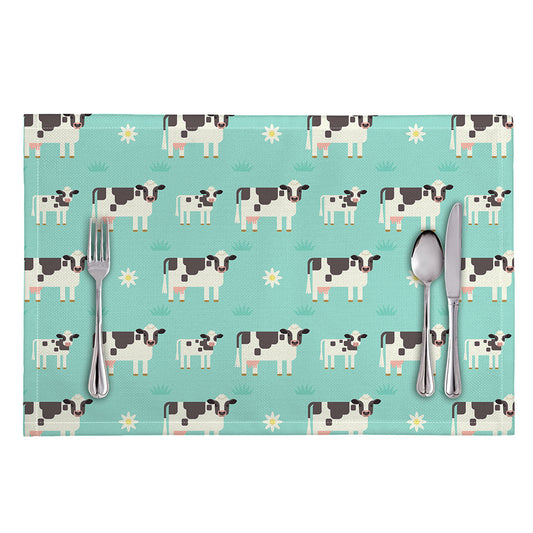 Cute Cow And Baby Cow Pattern Print Placemat