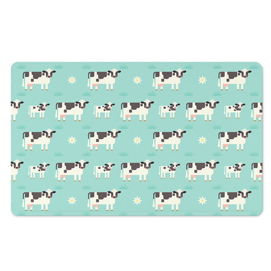 Cute Cow And Baby Cow Pattern Print Polyester Doormat