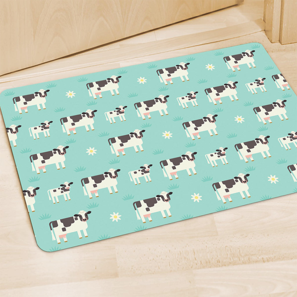 Cute Cow And Baby Cow Pattern Print Polyester Doormat