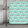 Cute Cow And Baby Cow Pattern Print Polyester Shower Curtain