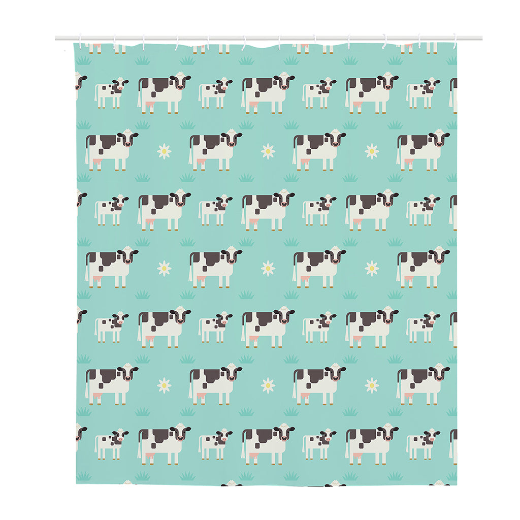Cute Cow And Baby Cow Pattern Print Polyester Shower Curtain