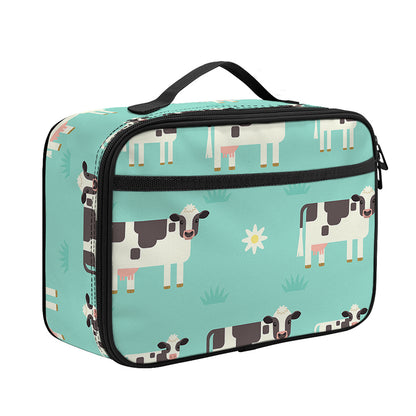 Cute Cow And Baby Cow Pattern Print Portable Lunch Bag