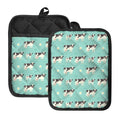 Cute Cow And Baby Cow Pattern Print Pot Holders With Pocket