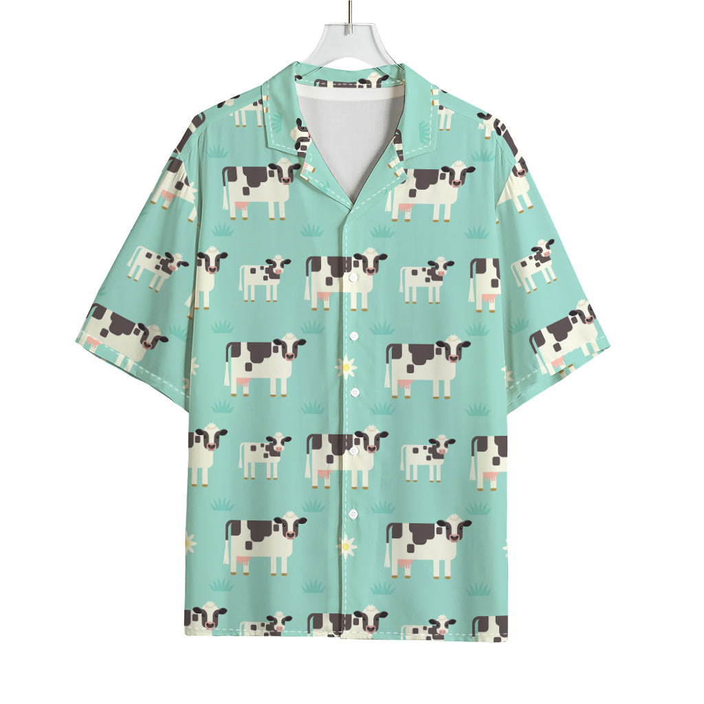 Cute Cow And Baby Cow Pattern Print Rayon Hawaiian Shirt